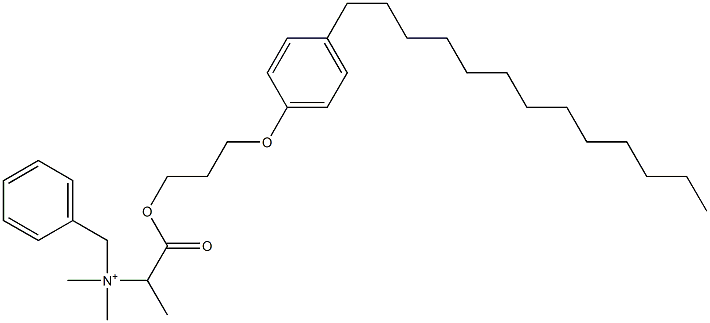 N,N-Dimethyl-N-benzyl-N-[1-[[3-(4-tridecylphenyloxy)propyl]oxycarbonyl]ethyl]aminium Structure