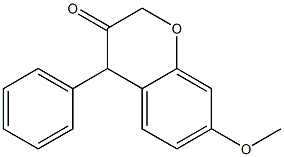 4-フェニル-7-メトキシ-2H-1-ベンゾピラン-3(4H)-オン 化学構造式