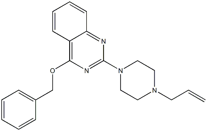 4-(ベンジルオキシ)-2-[4-(2-プロペニル)ピペラジノ]キナゾリン 化学構造式