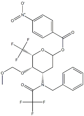 (4-Nitrobenzoyl)4-O-(methoxymethyl)-3-[(trifluoroacetyl)benzylamino]-6,6,6-trifluoro-2,3,6-trideoxy-L-galactopyranoside,,结构式