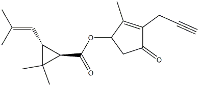 (1R,3R)-2,2-Dimethyl-3-(2-methyl-1-propenyl)cyclopropanecarboxylic acid 2-methyl-4-oxo-3-(2-propynyl)-2-cyclopenten-1-yl ester Struktur