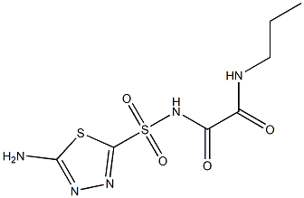 N-(2-アミノ-1,3,4-チアジアゾール-5-イルスルホニル)-N'-プロピルオキサミド 化学構造式