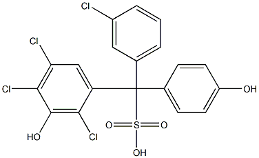 (3-クロロフェニル)(2,4,5-トリクロロ-3-ヒドロキシフェニル)(4-ヒドロキシフェニル)メタンスルホン酸 化学構造式