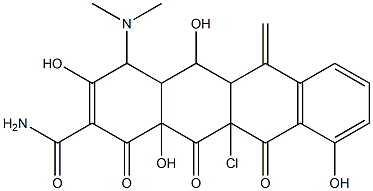 11a-クロロ-4-(ジメチルアミノ)-1,4,4a,5,5a,6,11,11a,12,12a-デカヒドロ-3,5,10,12a-テトラヒドロキシ-6-メチレン-1,11,12-トリオキソ-2-ナフタセンカルボアミド 化学構造式