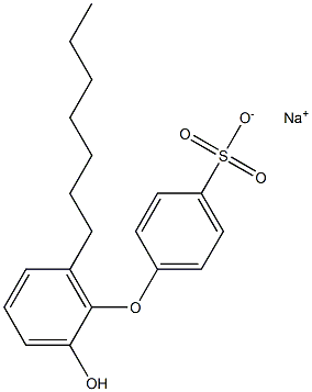 2'-ヒドロキシ-6'-ヘプチル[オキシビスベンゼン]-4-スルホン酸ナトリウム 化学構造式