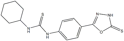 1-Cyclohexanyl-3-[4-[(5-thioxo-4,5-dihydro-1,3,4-oxadiazol)-2-yl]phenyl]thiourea|