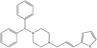 1-Diphenylmethyl-4-[(E)-3-(2-thienyl)-2-propenyl]piperazine Struktur