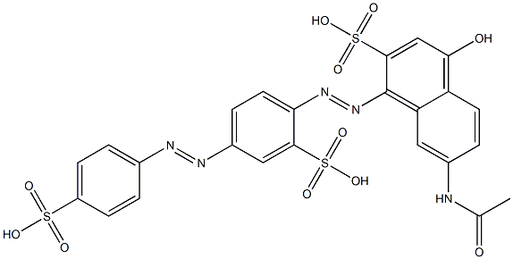 7-Acetylamino-4-hydroxy-1-[4-(4-sulfophenylazo)-2-sulfophenylazo]-2-naphthalenesulfonic acid Structure