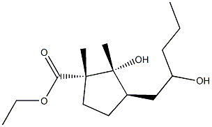 (1S,2R,3R)-2-Hydroxy-3-(2-hydroxypentyl)-1,2-dimethylcyclopentane-1-carboxylic acid ethyl ester,,结构式