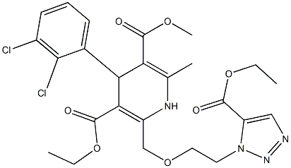 4-(2,3-Dichlorophenyl)-1,4-dihydro-2-[2-(5-ethoxycarbonyl-1H-1,2,3-triazol-1-yl)ethoxymethyl]-6-methylpyridine-3,5-dicarboxylic acid 3-ethyl 5-methyl ester,,结构式