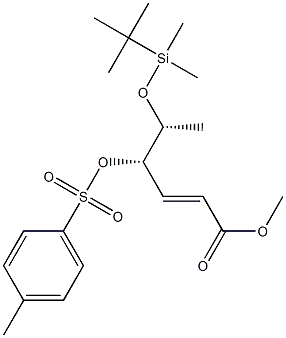 (2E,4S,5R)-5-(tert-Butyldimethylsilyloxy)-4-(4-methylphenylsulfonyloxy)-2-hexenoic acid methyl ester Structure