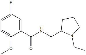 N-[(1-Ethyl-2-pyrrolidinyl)methyl]-2-methoxy-5-fluorobenzamide Structure