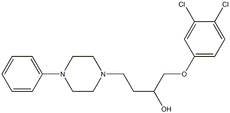 1-(3,4-ジクロロフェノキシ)-4-[4-[フェニル]-1-ピペラジニル]-2-ブタノール 化学構造式