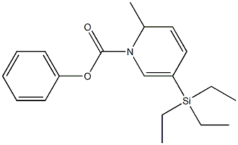 1,2-Dihydro-2-methyl-5-(triethylsilyl)pyridine-1-carboxylic acid phenyl ester,,结构式