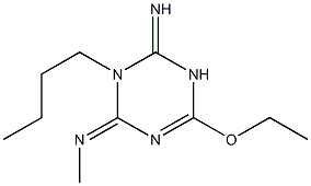 1-Butyl-2-imino-4-ethoxy-6-(methylimino)-1,2,3,6-tetrahydro-1,3,5-triazine Struktur