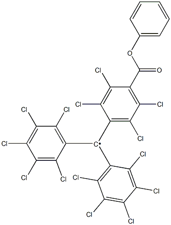 Bis(pentachlorophenyl)(4-(phenoxycarbonyl)-2,3,5,6-tetrachlorophenyl)methyl radical,,结构式