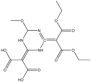 2,2'-(6-Methoxy-1,3,5-triazine-2,4(3H,5H)-diylidene)bis(malonic acid diethyl) ester Struktur