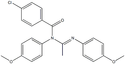 N1-(p-Chlorobenzoyl)-N1,N2-bis(p-methoxyphenyl)acetamidine,,结构式