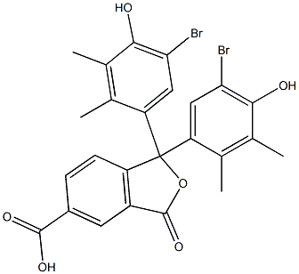 1,1-Bis(5-bromo-4-hydroxy-2,3-dimethylphenyl)-1,3-dihydro-3-oxoisobenzofuran-5-carboxylic acid,,结构式