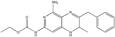 N-[(5-アミノ-1,2-ジヒドロ-3-ベンジル-2-メチルピリド[3,4-b]ピラジン)-7-イル]カルバミド酸エチル 化学構造式