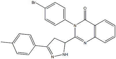 3-(4-Bromophenyl)-2-[[3-(4-methylphenyl)-4,5-dihydro-1H-pyrazol]-5-yl]quinazolin-4(3H)-one,,结构式