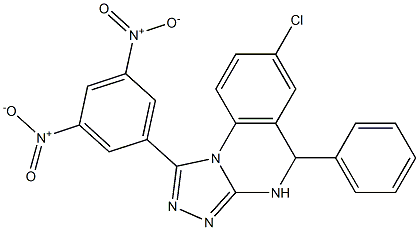 7-クロロ-4,5-ジヒドロ-1-(3,5-ジニトロフェニル)-5-フェニル[1,2,4]トリアゾロ[4,3-a]キナゾリン 化学構造式