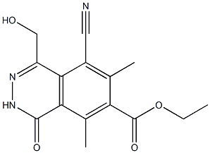 1,2-Dihydro-1-oxo-5-cyano-6,8-dimethyl-4-(hydroxymethyl)phthalazine-7-carboxylic acid ethyl ester,,结构式