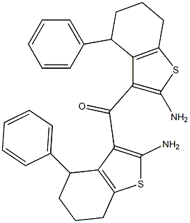2-アミノ-3-ベンゾイル-4,5,6,7-テトラヒドロベンゾ[b]チオフェン 化学構造式
