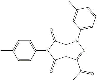 1,3a,4,5,6,6a-Hexahydro-3-acetyl-4,6-dioxo-5-(4-methylphenyl)-1-(3-methylphenyl)pyrrolo[3,4-c]pyrazole Structure