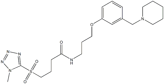 N-[3-[3-(Piperidinomethyl)phenoxy]propyl]-4-[(1-methyl-1H-tetrazol-5-yl)sulfonyl]butyramide Structure