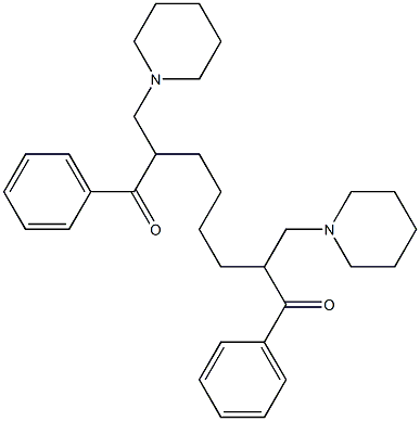 1,8-ジフェニル-2,7-ビス(ピペリジノメチル)-1,8-オクタンジオン 化学構造式
