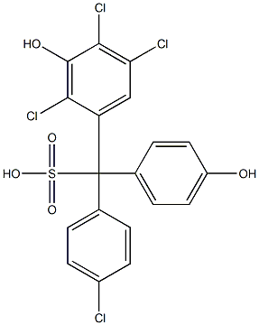 (4-Chlorophenyl)(2,4,5-trichloro-3-hydroxyphenyl)(4-hydroxyphenyl)methanesulfonic acid Structure