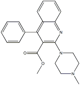 2-(4-メチル-1-ピペラジニル)-4-フェニルキノリン-3-カルボン酸メチル 化学構造式