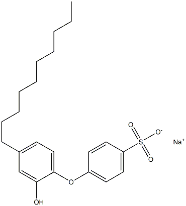 2-ヒドロキシ-4'-デシル[オキシビスベンゼン]-4-スルホン酸ナトリウム 化学構造式