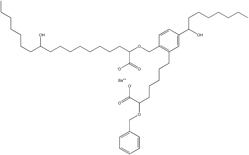 Bis(2-benzyloxy-11-hydroxystearic acid)barium salt Structure
