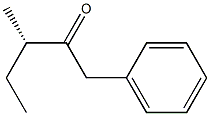 [S,(+)]-3-メチル-1-フェニル-2-ペンタノン 化学構造式