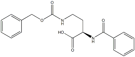 [R,(+)]-2-Benzoylamino-4-(benzyloxycarbonylamino)butyric acid,,结构式