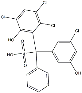 (3-Chloro-5-hydroxyphenyl)(2,3,5-trichloro-6-hydroxyphenyl)phenylmethanesulfonic acid Structure
