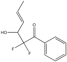 (E)-2,2-ジフルオロ-3-ヒドロキシ-1-フェニル-4-ヘキセン-1-オン 化学構造式