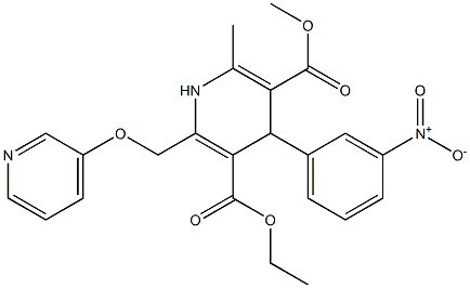 6-(Pyridin-3-yloxymethyl)-4-(3-nitrophenyl)-2-methyl-1,4-dihydropyridine-3,5-dicarboxylic acid 3-methyl 5-ethyl ester 结构式