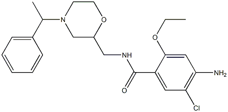 4-Amino-5-chloro-2-ethoxy-N-[[4-(1-phenylethyl)-2-morpholinyl]methyl]benzamide,,结构式