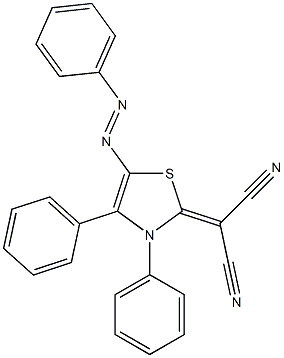 2-[[3,4-Diphenyl-2,3-dihydro-5-(phenylazo)thiazol]-2-ylidene]malononitrile Struktur