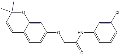 2-[[2,2-Dimethyl-2H-1-benzopyran-7-yl]oxy]-3'-chloroacetanilide,,结构式