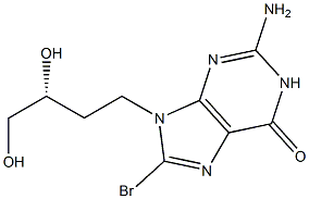 2-Amino-8-bromo-9-[(3R)-3,4-dihydroxybutyl]-1,9-dihydro-6H-purin-6-one Structure