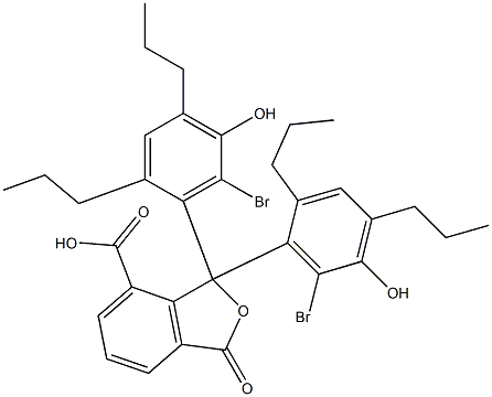 1,1-Bis(6-bromo-5-hydroxy-2,4-dipropylphenyl)-1,3-dihydro-3-oxoisobenzofuran-7-carboxylic acid,,结构式