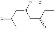 1-[N-(2-オキソプロピル)-N-ニトロソアミノ]-2-ブタノン 化学構造式