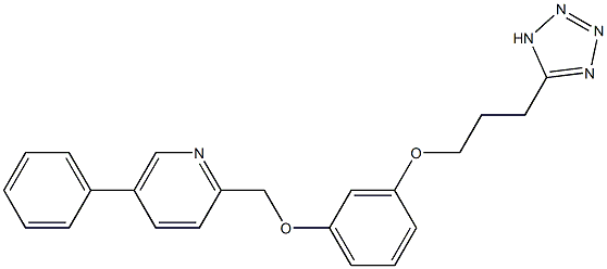 2-[3-[3-(1H-テトラゾール-5-イル)プロポキシ]フェノキシメチル]-5-フェニルピリジン 化学構造式