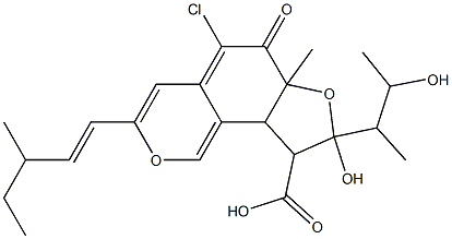 5-Chloro-6a,8,9,9a-tetrahydro-8-hydroxy-8-(2-hydroxy-1-methylpropyl)-6a-methyl-3-(3-methyl-1-pentenyl)-6-oxo-6H-furo[2,3-h]-2-benzopyran-9-carboxylic acid