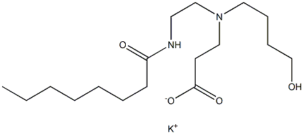 3-[N-(4-Hydroxybutyl)-N-[2-(octanoylamino)ethyl]amino]propionic acid potassium salt Struktur