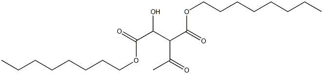 3-アセチル-2-ヒドロキシブタン二酸ジオクチル 化学構造式